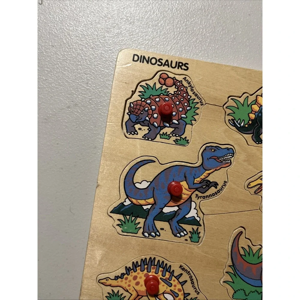 Wood Dinosaur‎ Puzzle From Small World Toys 2002 Puzzibilities Baby Toddler Play